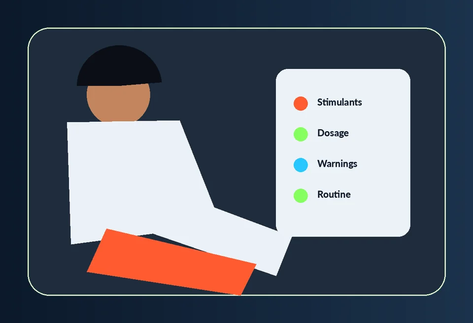 Athlete reviewing a stimulant and warning checklist before training